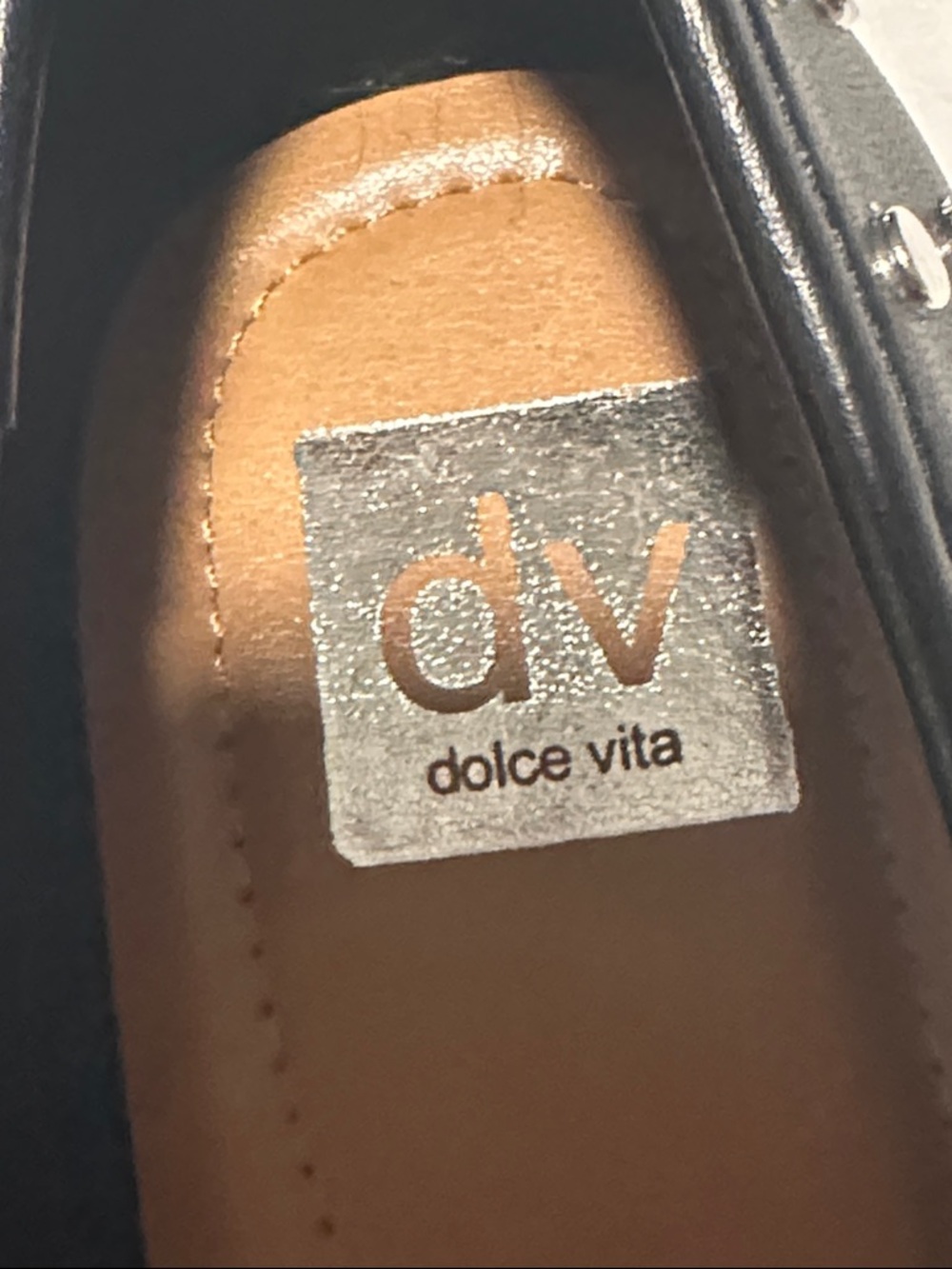 NWOT- Dolce Vita Black Ballet Flats with Silver Studs - Picture 4 of 5